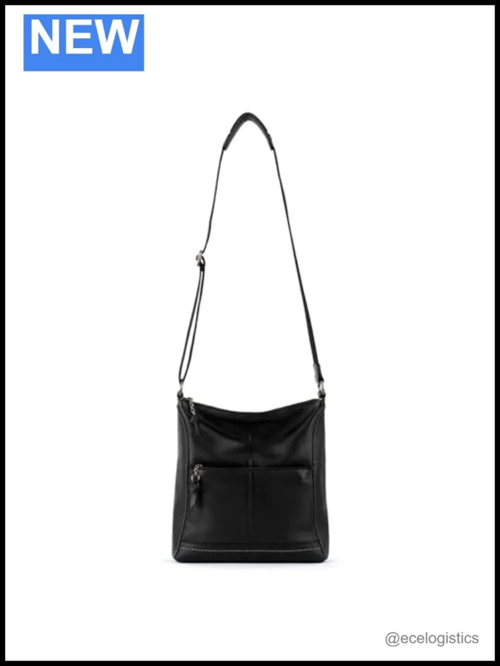 Leather Crossbody Purse with Adjustable Strap, Zipper Closure